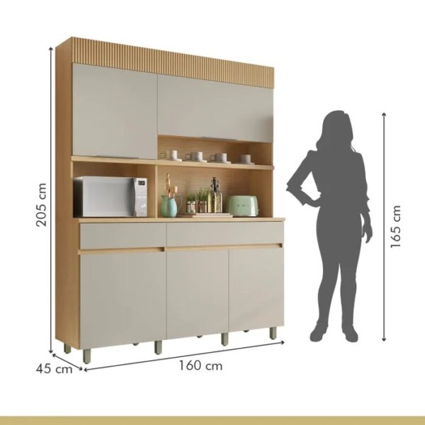 Kit Cozinha Realeza 5P2G 100%MDF - Nesher - 1.60m - 8.7/TD - Imagem 4