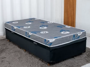 Base Box Baú Solt. Pop Veludo Preto + Colchão Solt. Soffie Lotus – 37x88x188 – 5.5/RF