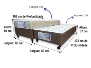 Cama Box Light Sealed Solteiro D33 com Auxiliar – 0.88m – 8.3/LD