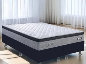 Colchão Queen Qatar D28 + Base Box Simples – DESIGN COLCHÕES/ALTO NÍVEL – 26x158x198 – 8.9/RF