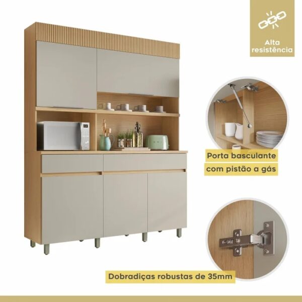 Kit Cozinha Realeza 5P2G 100%MDF - Nesher - 1.60m - 8.7/TD - Imagem 5