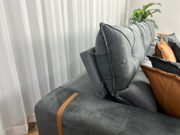 Estofado Sofá Retrátil e Reclinável Gran Bello Veludo - Império Estofados - 3.20m - 2.7/LD/RF - Imagem 11