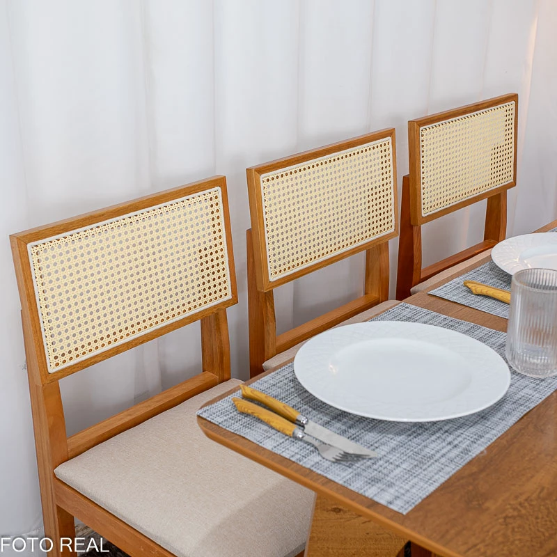 Mesa de Jantar Dubai 160x80 + 6 Cadeira Santorini de telinha - Cel Móveis - 2.3/RF - Imagem 5