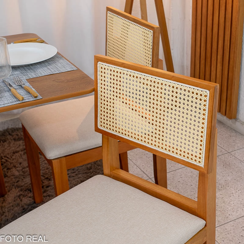 Mesa de Jantar Dubai 160x80 + 6 Cadeira Santorini de telinha - Cel Móveis - 2.3/RF - Imagem 8