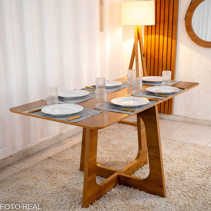 Mesa de Jantar Dubai 160x80 + 6 Cadeira Santorini de telinha - Cel Móveis - 2.3/RF - Imagem 10