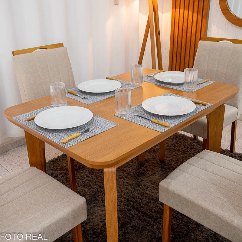 Mesa de Jantar Londrina 120x80 + 4 Cad. Isabela - Rufato/Art Assento - 9.2/RF - Imagem 3
