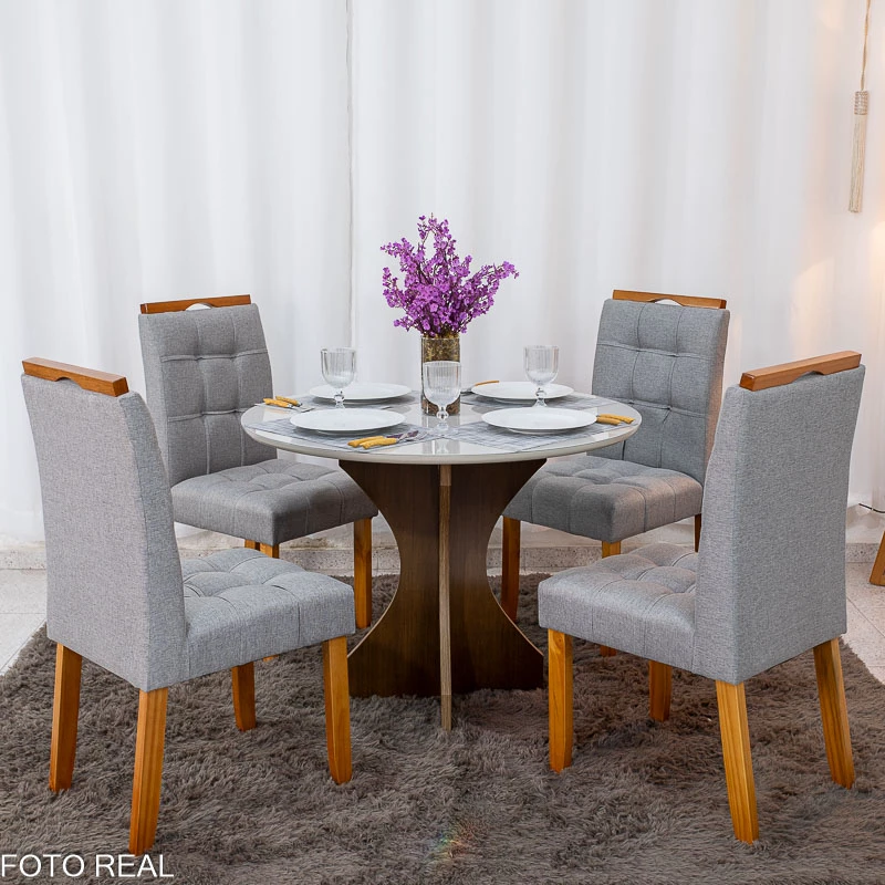 Mesa de Jantar Siena Redonda + 4 Cad Londres - Minasplac - 1.00m - 1.0/RF - Imagem 9