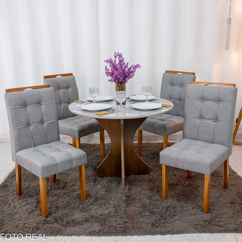 Mesa de Jantar Siena Redonda + 4 Cad Londres - Minasplac - 1.00m - 1.0/RF - Imagem 11