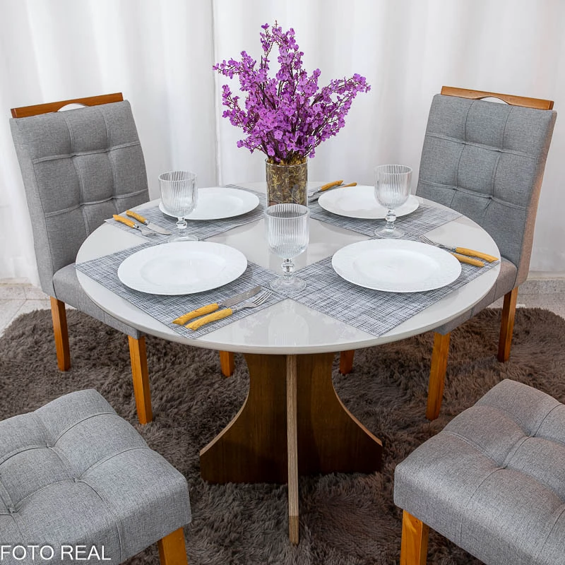 Mesa de Jantar Siena Redonda + 4 Cad Londres - Minasplac - 1.00m - 1.0/RF - Imagem 10