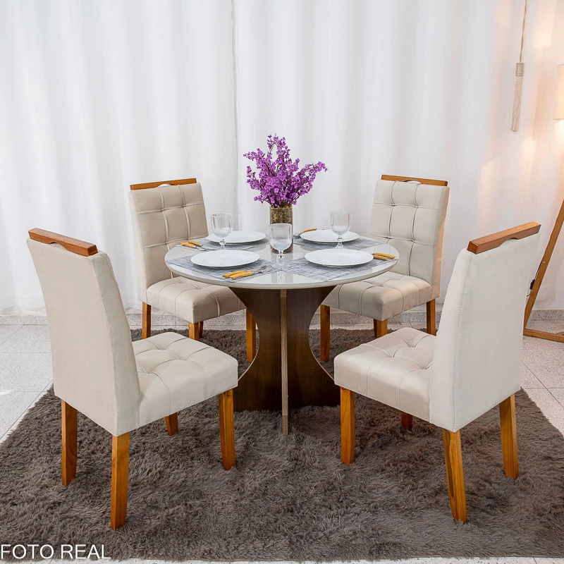 Mesa de Jantar Siena Redonda + 4 Cad Londres - Minasplac - 1.00m - 1.0/RF - Imagem 4