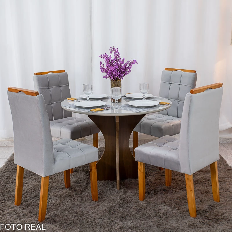 Mesa de Jantar Siena Redonda + 4 Cad Londres - Minasplac - 1.00m - 1.0/RF - Imagem 3