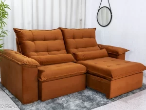 Estofado Sofá Retrátil Reclinável Emanuelly – 2.30m – 1.7/RF