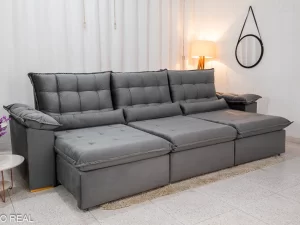 Estofado Sofá Retrátil Reclinável Emanuelly – 3.20m – 2.3/RF