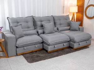 Estofado Sofá Retrátil Reclinável Mônaco – 3.20m – 2.5/RF