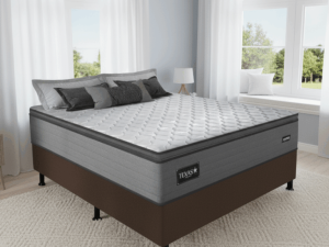 Colchão Casal Texas D28 + Base Box Simples – GAZIN COLCHÕES + ALTO NÍVEL – 1.38m – 1.0/TD