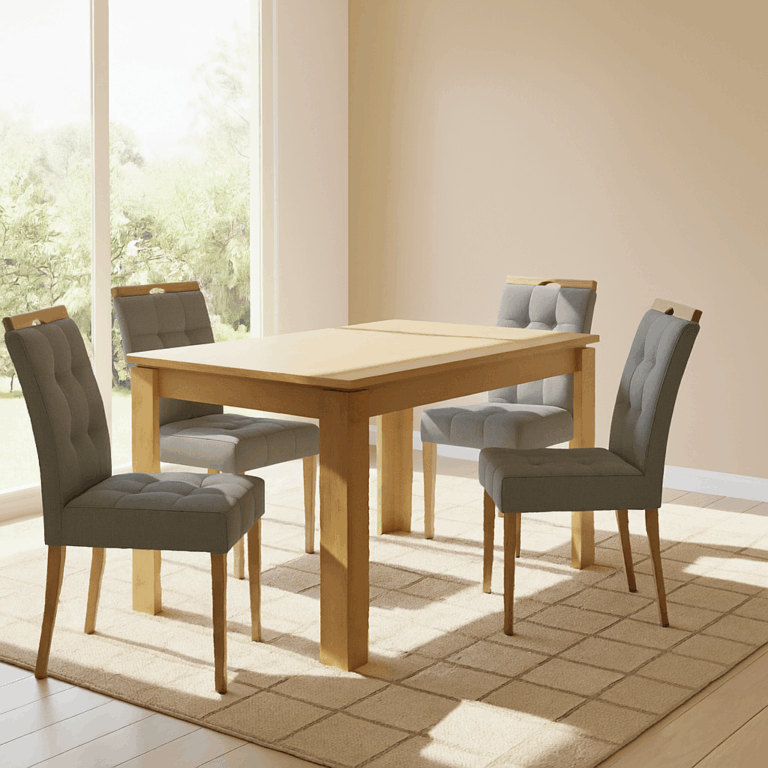 Mesa Athenas + 4 Cadeiras Sophia - LOPAS + WM DECOR - 1.20m - 6.9/TD - Imagem 5