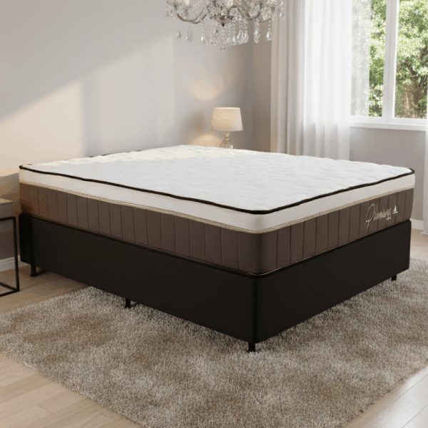 Colchão Casal Rondopremium Plus + Base Box Simples - RONDOMÓVEIS + BIOSTAR - 1.38m - 1.1/TD