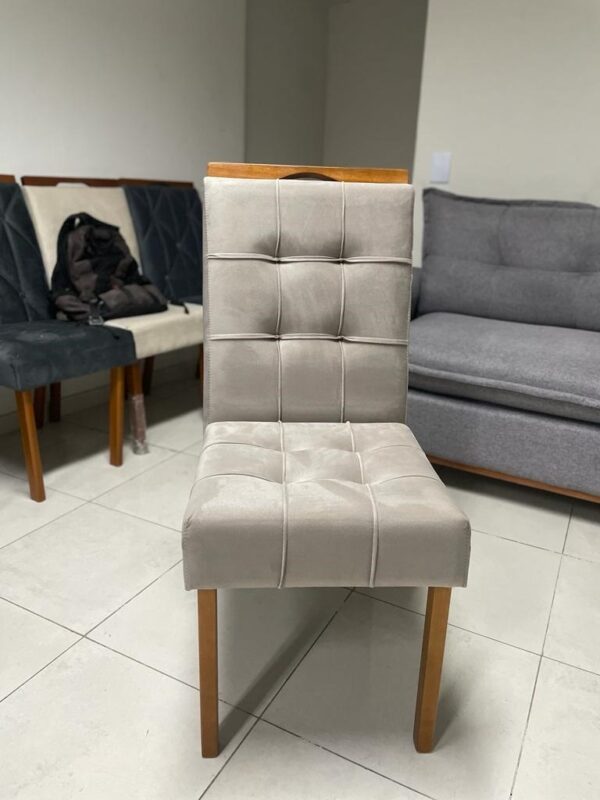 Mesa Redonda Celebrare 100 Amêndoa Clean/Off White com 4 Cadeiras Sophia Veludo - LOPAS + WM DECOR - 1.00m - 1.0/TD - Imagem 7