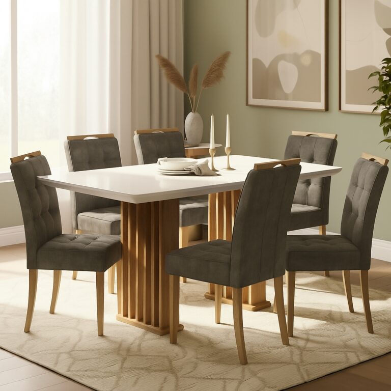 Mesa Mona/Munique 160 + 6 Cadeiras Sophia - VIERO MÓVEIS + WM DECOR - 1.3/TD - Imagem 9