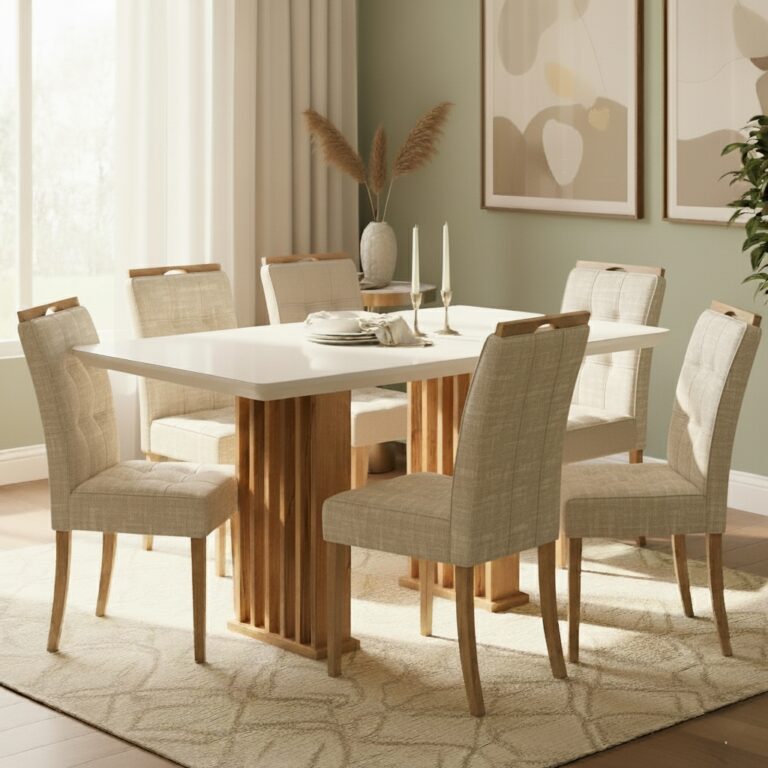 Mesa Mona/Munique 160 + 6 Cadeiras Sophia - VIERO MÓVEIS + WM DECOR - 1.3/TD - Imagem 3