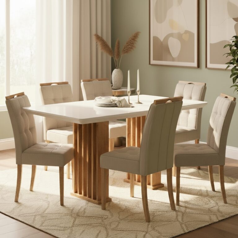 Mesa Mona/Munique 160 + 6 Cadeiras Sophia - VIERO MÓVEIS + WM DECOR - 1.3/TD - Imagem 11