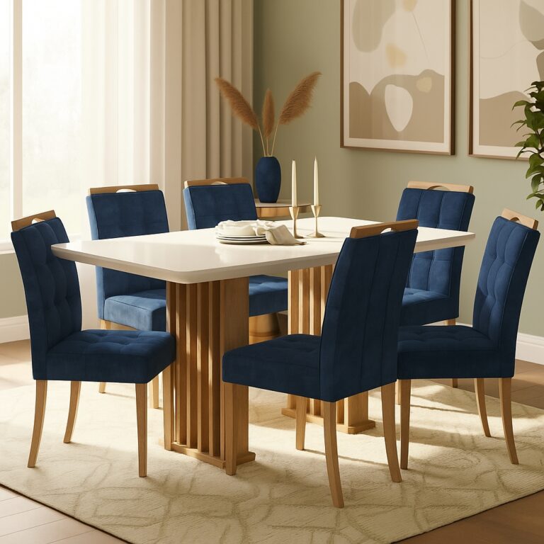 Mesa Mona/Munique 160 + 6 Cadeiras Sophia - VIERO MÓVEIS + WM DECOR - 1.3/TD - Imagem 13