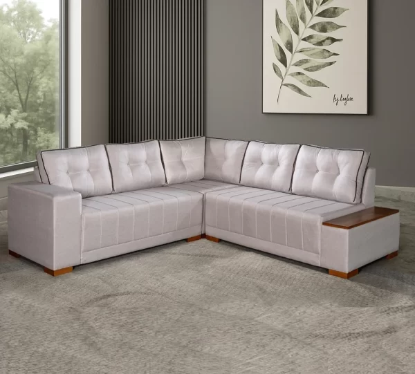 Estofado Sofa de Canto Ouro Fino - Lufer - 2.36m - 1.7/PR