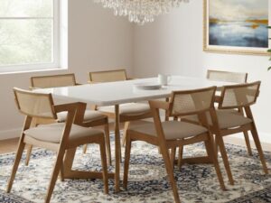 Mesa Miami + 6 Cadeiras Zeus – SALA VIP MOVELARIA – 1.60m – 2.5/TD