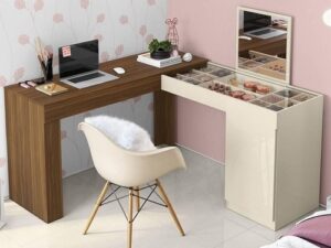 Escrivaninha Penteadeira de Canto Star – Mobler – 1.36m – 3.2/SR