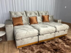 Sofá Retrátil e Reclinável Pleno 3 Módulos – Plena Estofados – 2.60m – 2.4/LD
