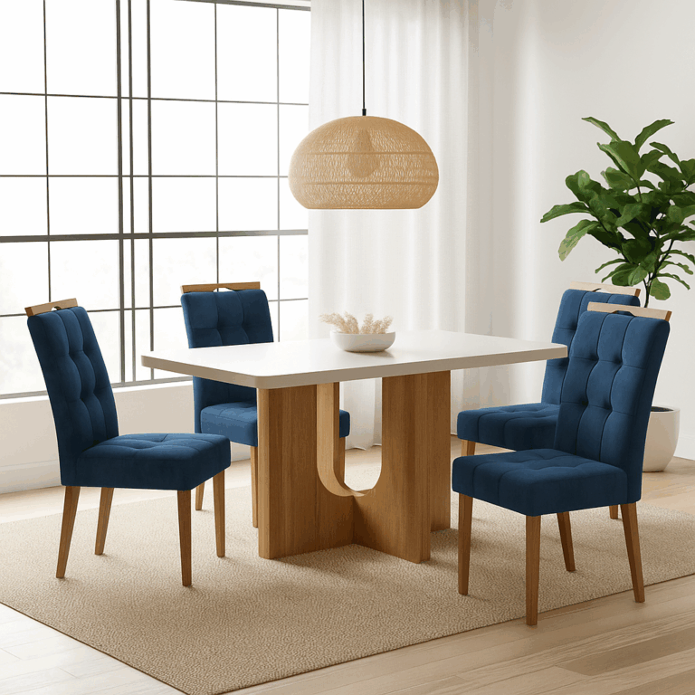 Mesa Dora + 4 Cadeiras Sophia - VALDEMÓVEIS + WM DECOR - 1.20m - 1.0/TD - Imagem 4