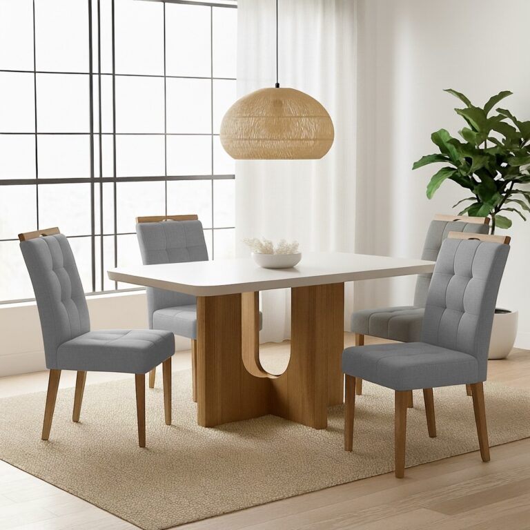 Mesa Dora + 4 Cadeiras Sophia - VALDEMÓVEIS + WM DECOR - 1.20m - 1.0/TD - Imagem 2