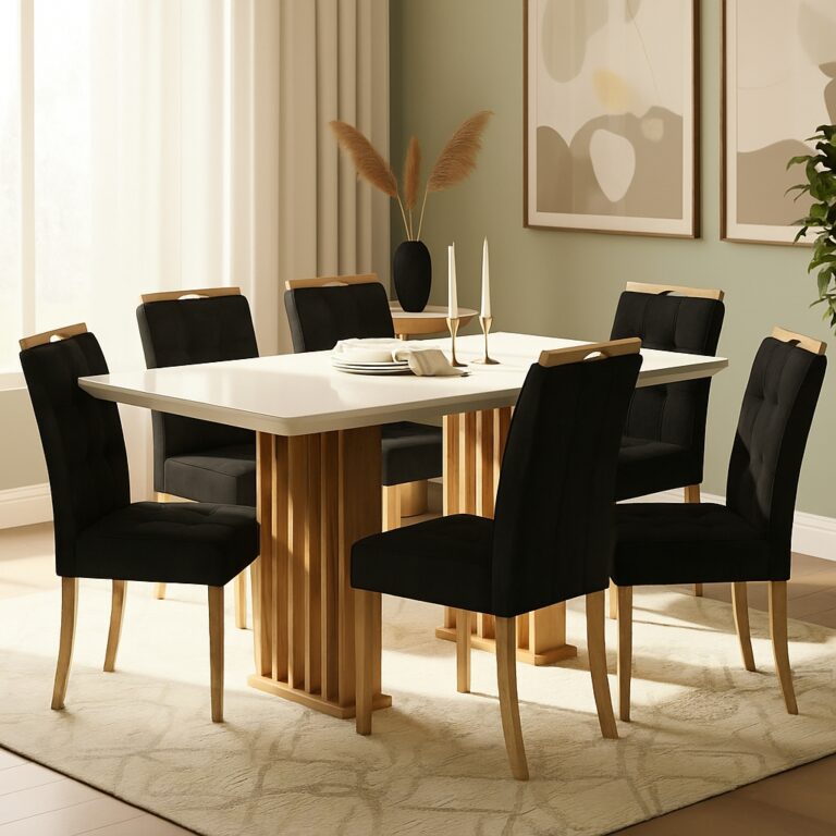 Mesa Mona/Munique 160 + 6 Cadeiras Sophia - VIERO MÓVEIS + WM DECOR - 1.3/TD - Imagem 5