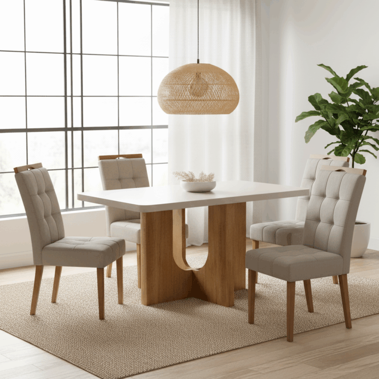 Mesa Dora + 4 Cadeiras Sophia - VALDEMÓVEIS + WM DECOR - 1.20m - 1.0/TD - Imagem 5