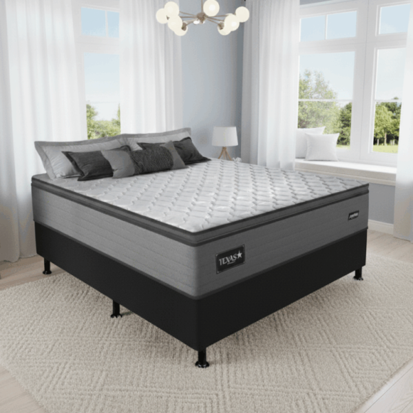 Colchão Casal Texas D28 + Base Box Simples - GAZIN COLCHÕES + ALTO NÍVEL - 1.38m - 1.0/TD
