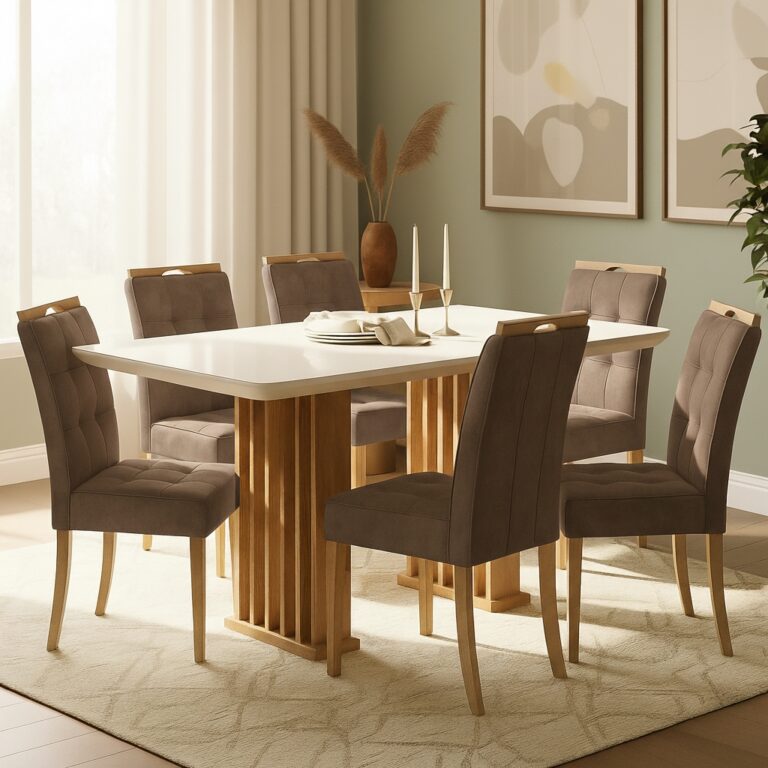 Mesa Mona/Munique 160 + 6 Cadeiras Sophia - VIERO MÓVEIS + WM DECOR - 1.3/TD - Imagem 7