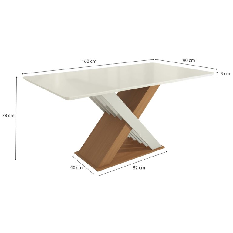 Mesa Graviola BA29 160 Canela/Off White - KAPPESBERG - 1.60m - 7.4/TD - Imagem 2