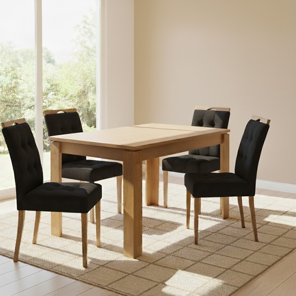 Mesa Athenas + 4 Cadeiras Sophia - LOPAS + WM DECOR - 1.20m - 6.9/TD