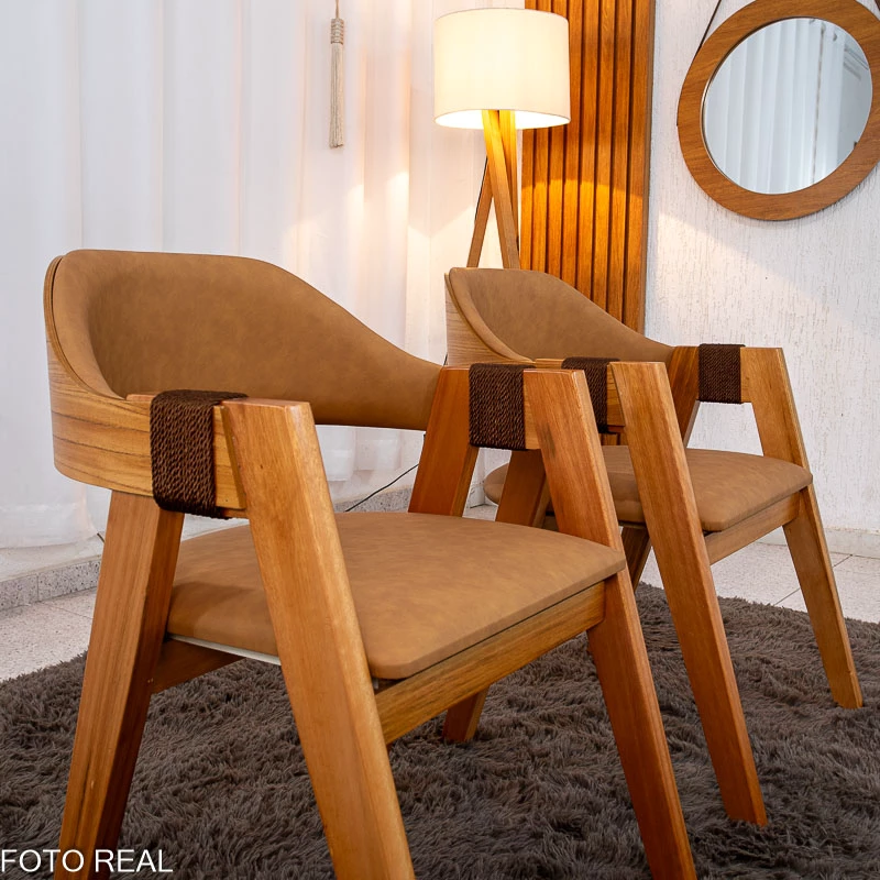 Kit 2 Cadeiras Ravena Madeira Tecido Corino - Minas Plac - 0.57m - 1.0/RF - Imagem 3