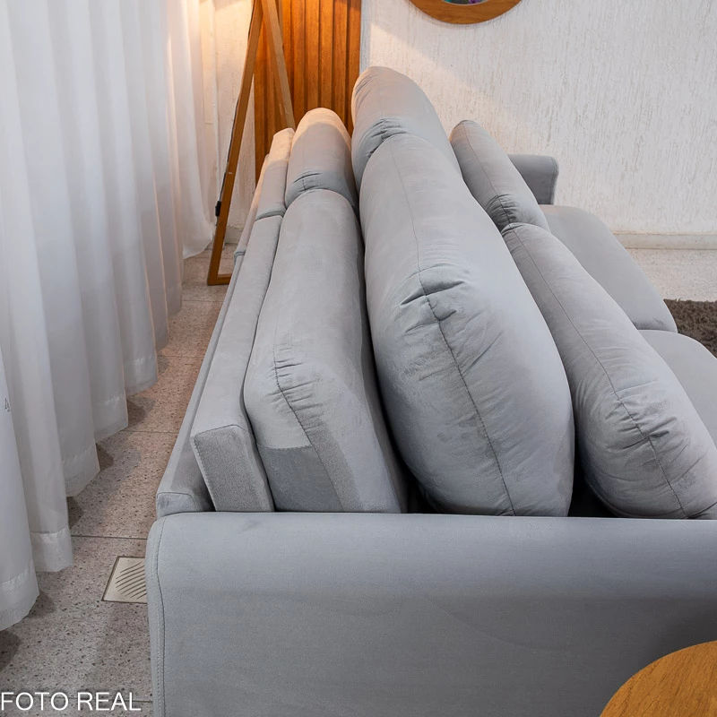 Sofá Retrátil Amaranto Premium 2.30m - Veludo Bege - 2.30m - 1.9/RF - Imagem 16