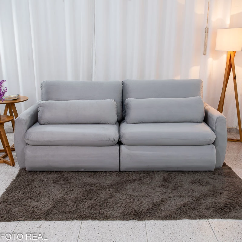 Sofá Retrátil Amaranto Premium 2.30m - Veludo Bege - 2.30m - 1.9/RF - Imagem 23