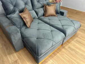 Estofado Sofá Retrátil e Reclinável Gran Bello 2.00m VELUDO – Impéio Estofado – 1.8/LD