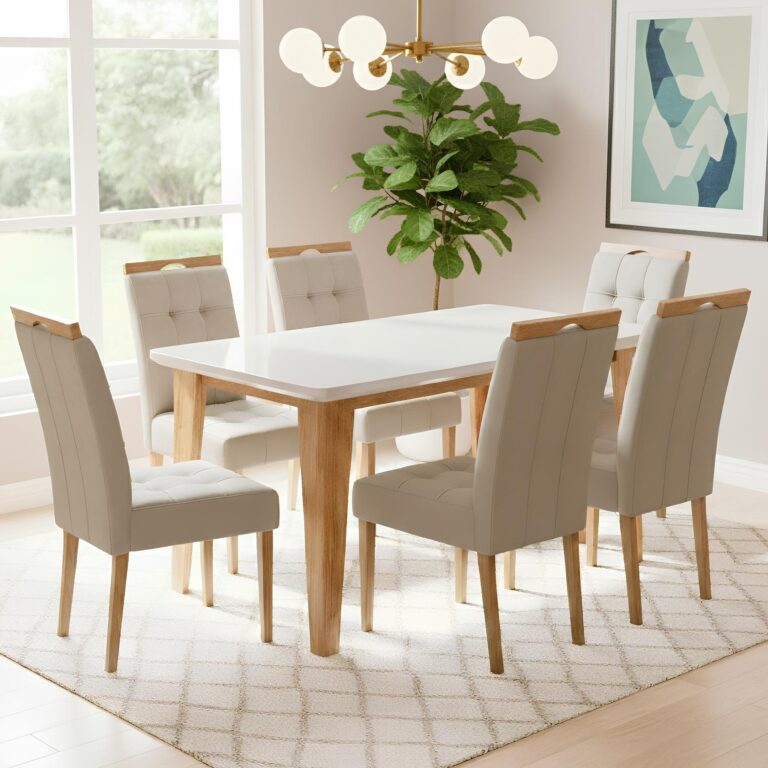 Mesa Kota/Dakota 160x90 + 6 Cadeiras Sophia - VIERO MOVEIS + WM DECOR - 1.4/TD - Imagem 4