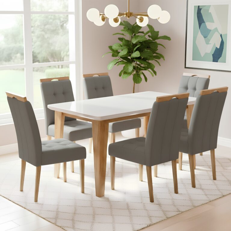 Mesa Kota/Dakota 160x90 + 6 Cadeiras Sophia - VIERO MOVEIS + WM DECOR - 1.4/TD - Imagem 5