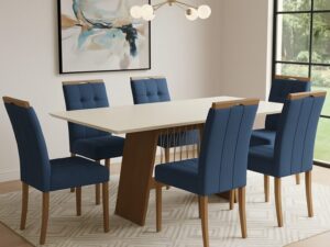 Mesa Damiana BA56 160×90 + 6 Cadeiras Sophia – KAPPESBERG + WM DECOR – 1.46/TD