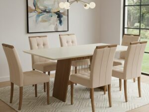 Mesa Damiana BA56 160×90 + 6 Cadeiras Sophia – KAPPESBERG + WM DECOR – 1.46/TD