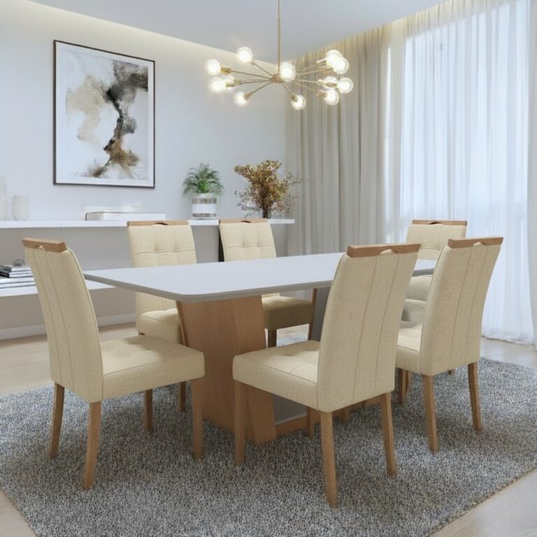 Mesa Apogeu (Tampo Maxi) 170x90 + 6 Cadeiras Sophia - MOVEIS LOPAS + WM DECOR - 1.6/TD - Imagem 6