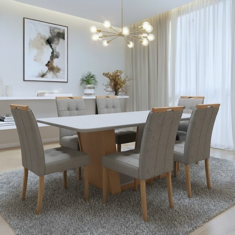 Mesa Apogeu (Tampo Maxi) 170x90 + 6 Cadeiras Sophia - MOVEIS LOPAS + WM DECOR - 1.6/TD - Imagem 7