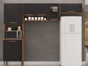 Cozinha 3 Peças New Valencia Vidro Fume (s/Balcão) – Salletto – 5.5/TD