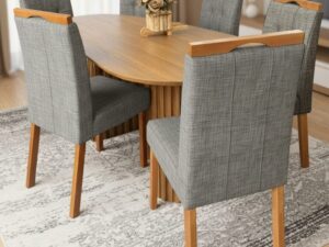 Mesa Isis 180×90 + 6 Cadeiras Sophia – Leifer + WM Decor – 1.4/TD